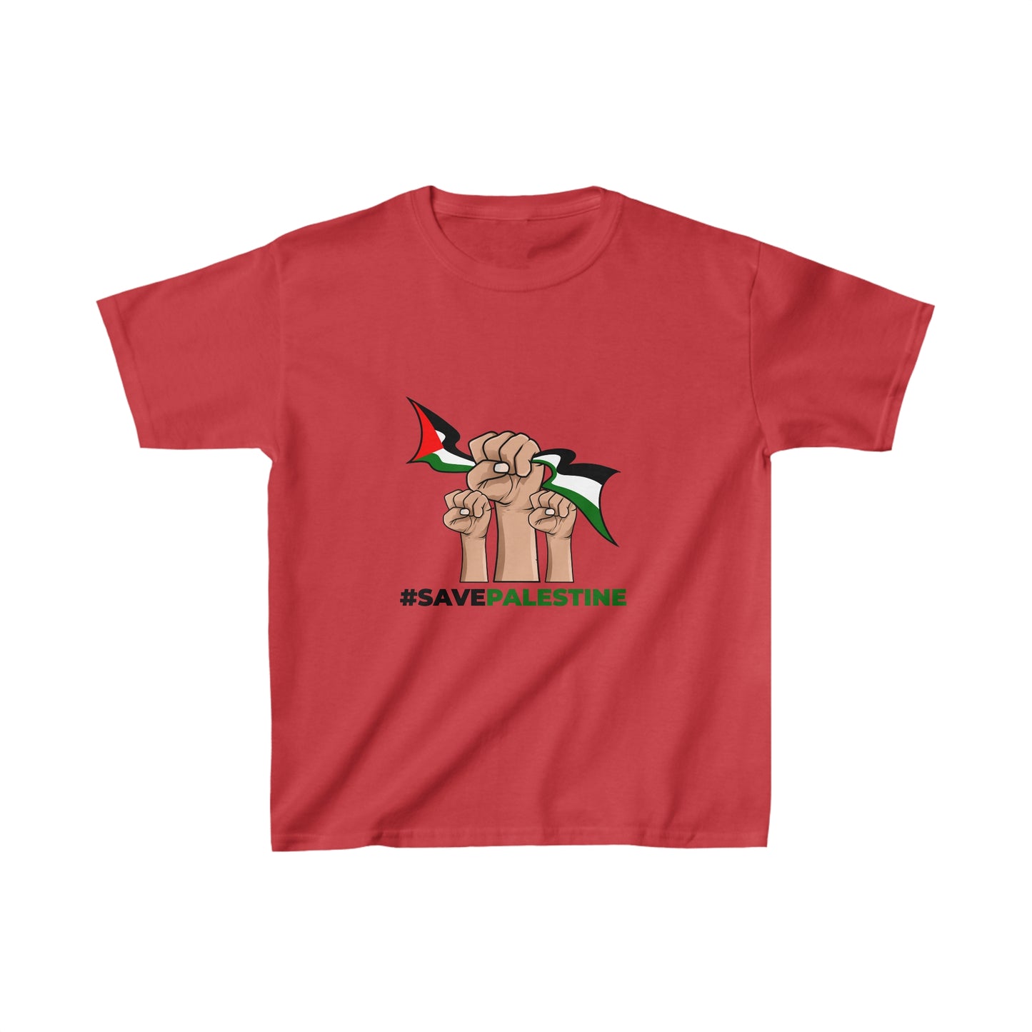 Kinder #SavePalestine T-Shirt aus schwerer Baumwolle