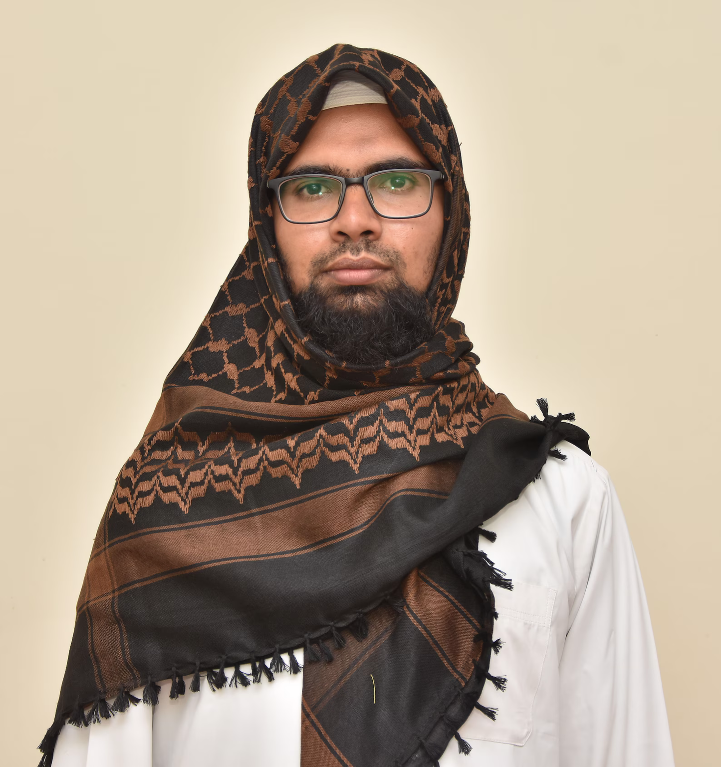 Kufiya/Keffiyeh Nero/Marrone 100% Cotone + Bandiera Palestina Offerta Combinata