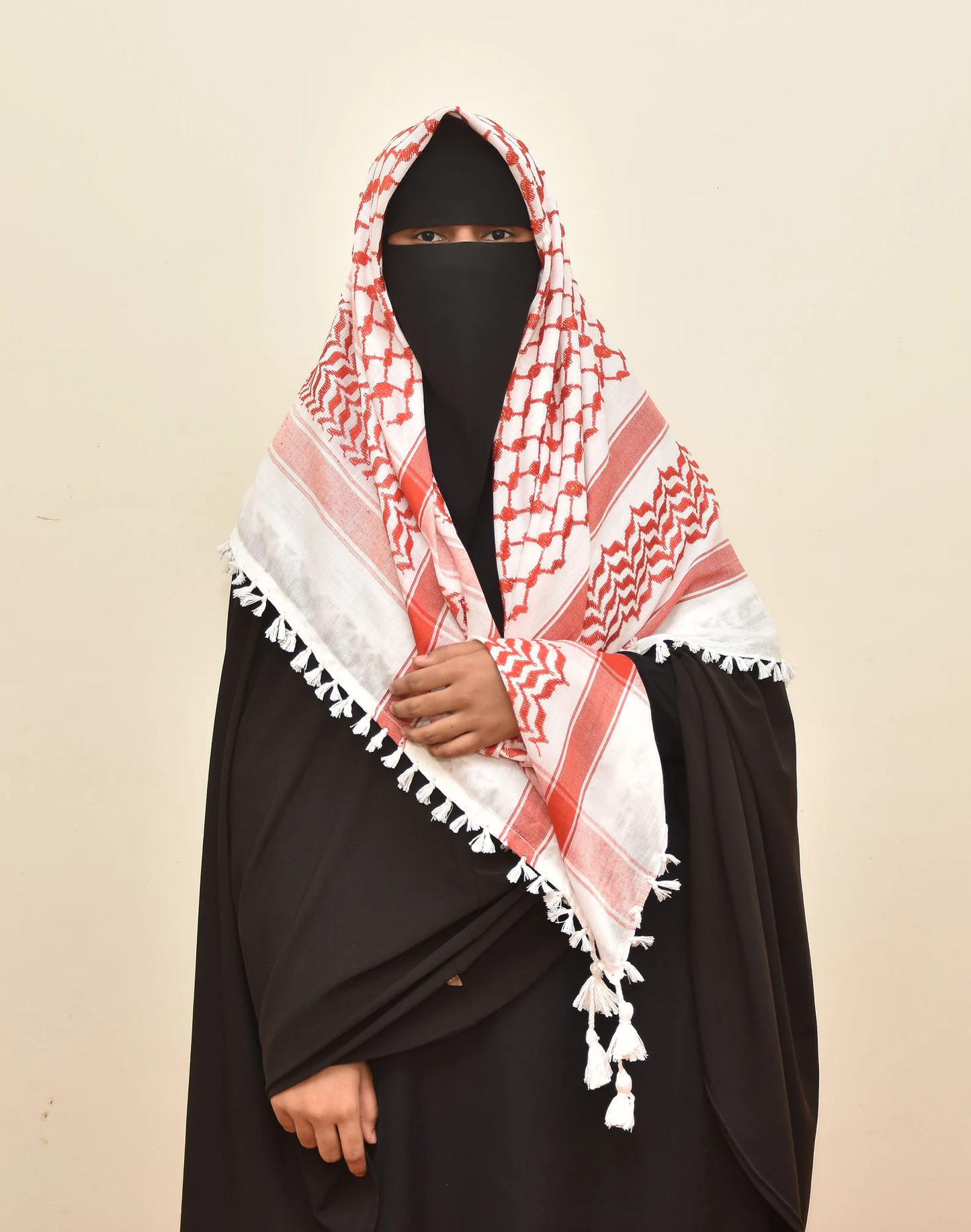 Kufiya/Keffiyeh Rot 100 % Baumwolle