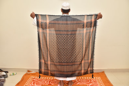 Kufiya/Keffiyeh Nero/Marrone 100% Cotone + Bandiera Palestina Offerta Combinata