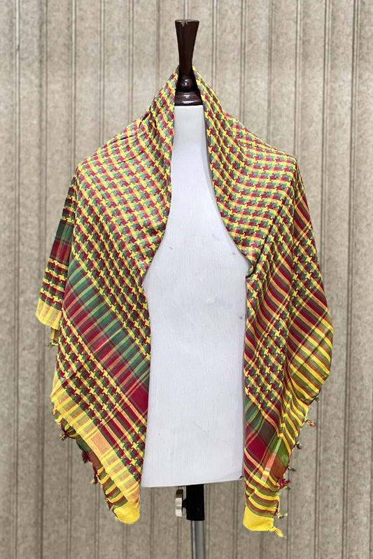 Kufiya/Keffiyeh with Palestine colors &amp; Soft Fabric 127x127 cm