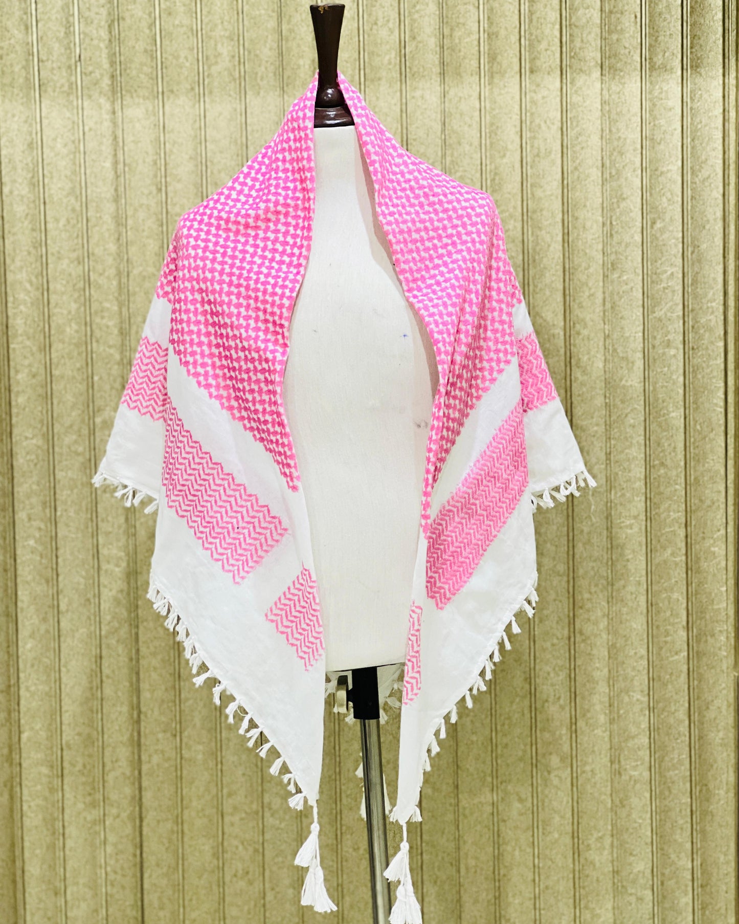 Kufiya/Keffiyeh Roze 100% Katoen