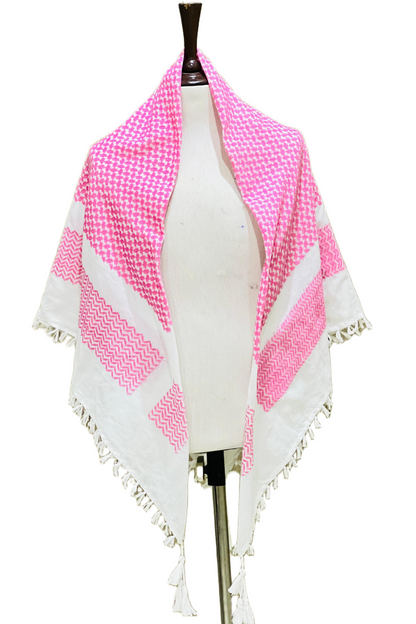Kufiya/Keffiyeh Rosa 100% Algodão Premium