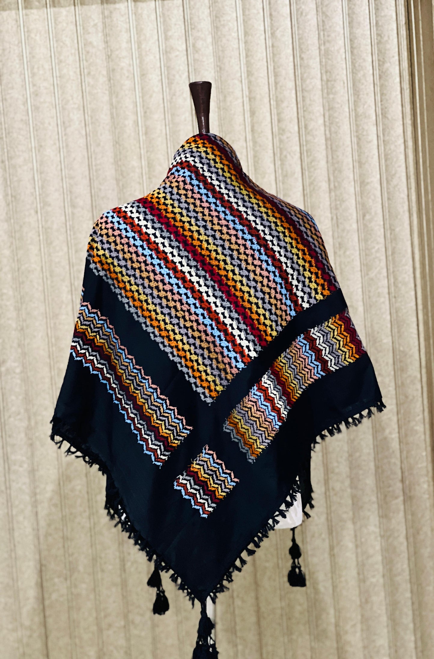 Kufiya/Keffiyeh Black Mosaic Multicolor 100% Katoen