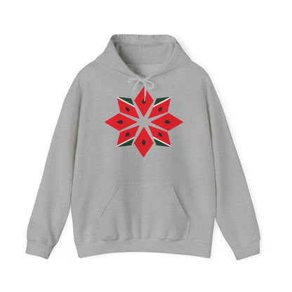 Melon Tatreez Hoodie in Sport Grey, printed front