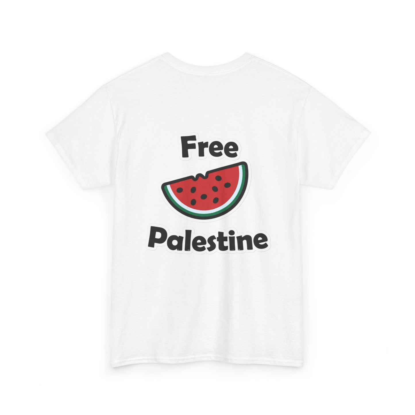 Free Palestine Watermelon (Back Print) T-Shirt Heavy Cotton