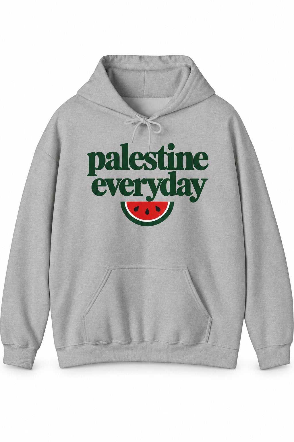 Palestine Everyday Hoodie in Sport Grey, front print