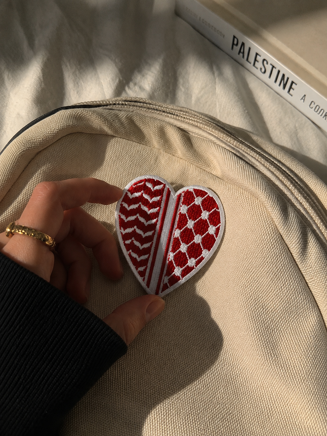 Keffiyeh Herz-Patch Schwarz/Weiß