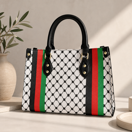 Borsa Keffiyeh – Nero/Bianco Con Colori Palestinesi