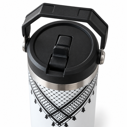 Keffiyeh-mønster termoflaske med hank – 887 ml