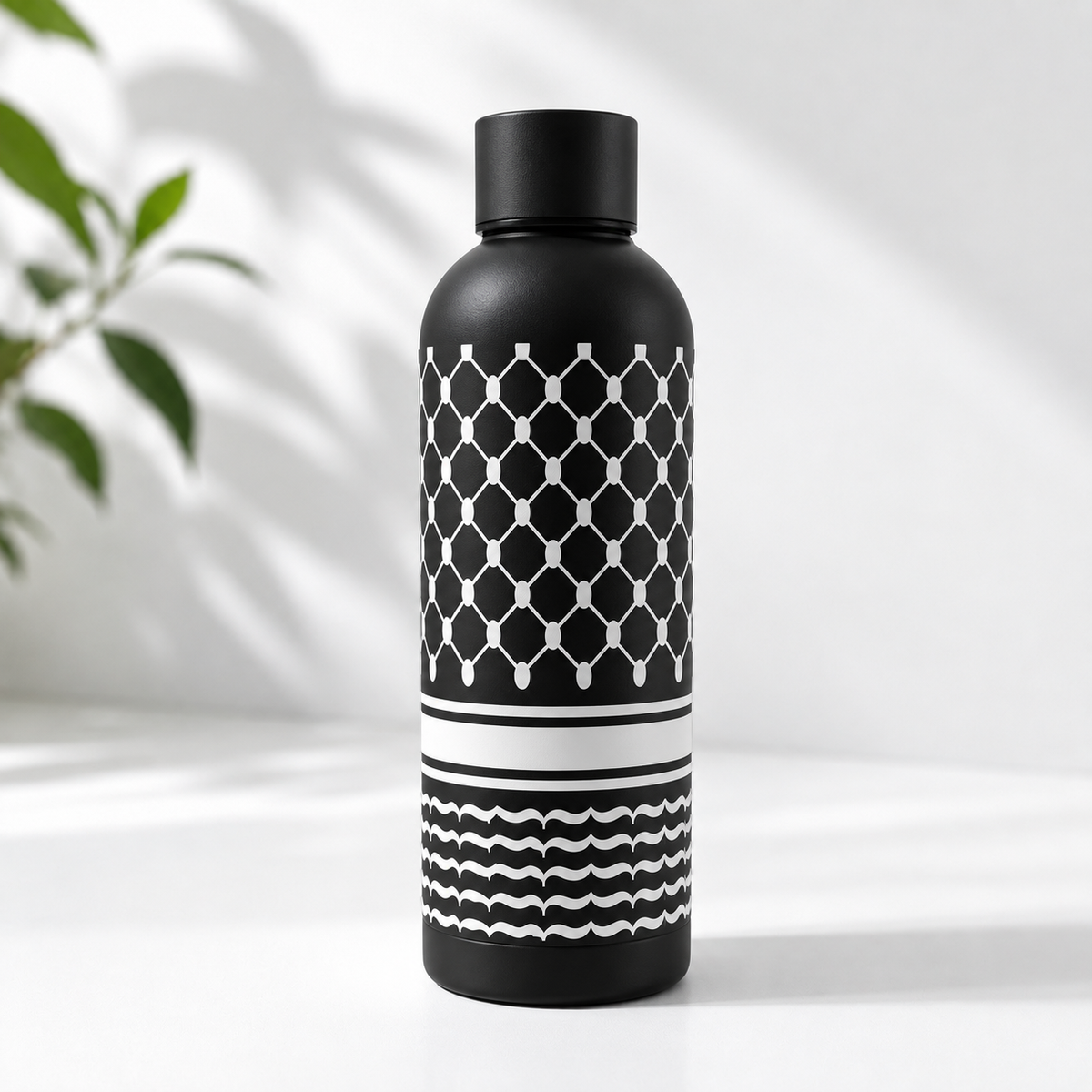 Thermos Flask Keffiyeh Print Black