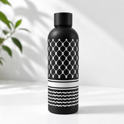Thermos Flask Keffiyeh Print Black