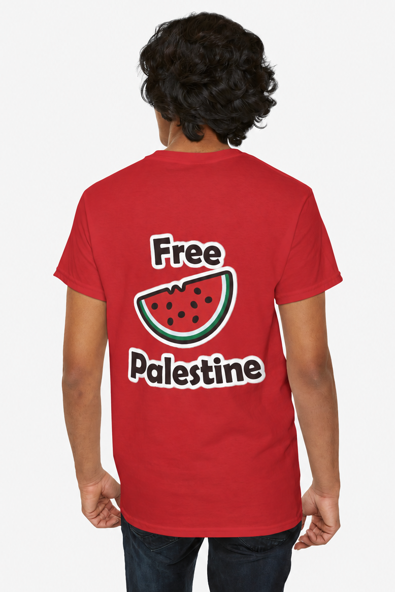 Free Palestine Vandmelon (Bagprint) T-shirt Heavy Cotton
