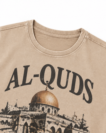 Al-Quds Oversized-T-Shirt in Washed-Optik