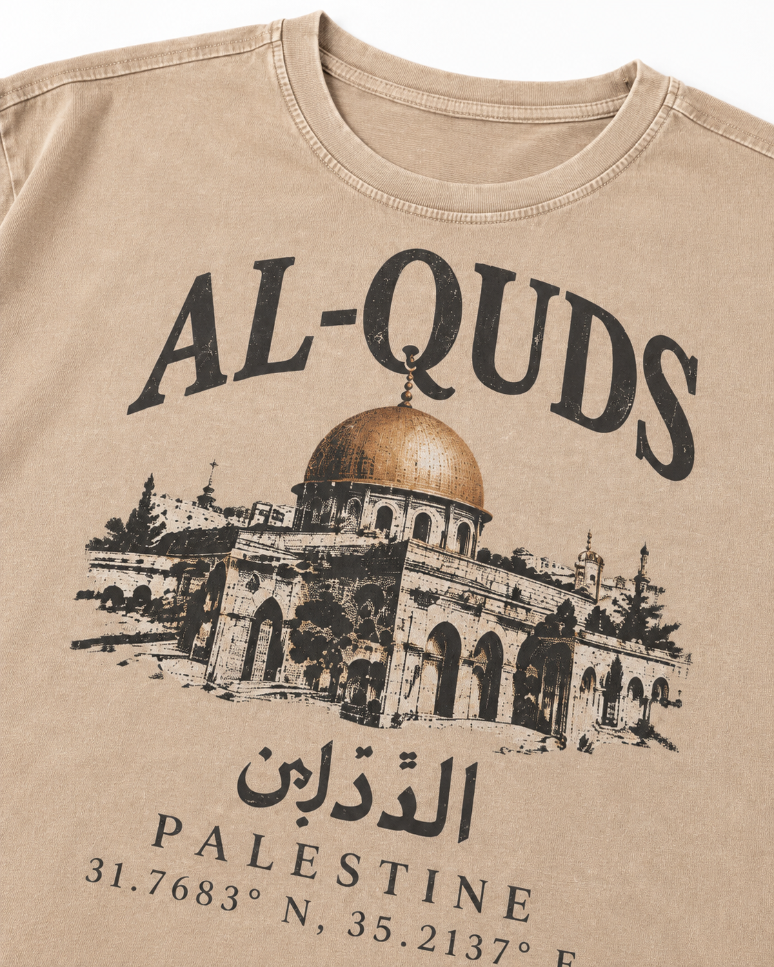 Al-Quds Oversized-T-Shirt in Washed-Optik