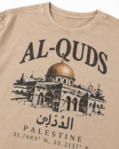 Al-Quds Oversized-T-Shirt in Washed-Optik
