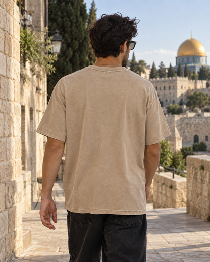 Al-Quds Oversized-T-Shirt in Washed-Optik