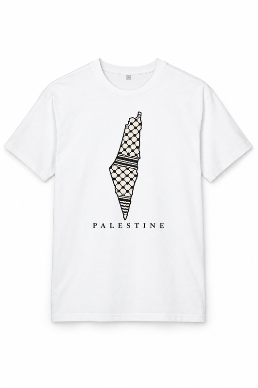 Palestine Keffiyeh Map Oversized Tee