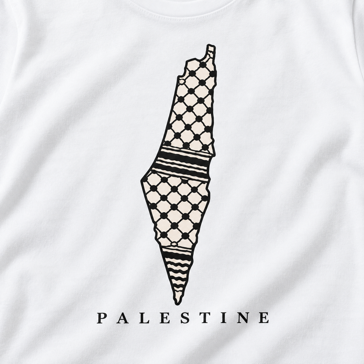 Palestine Keffiyeh Map Oversized Tee