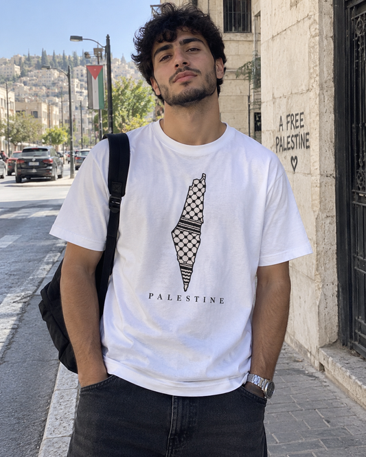 Palestine Keffiyeh Map Oversized Tee