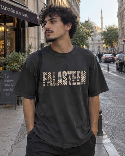 Falasteen Keffiyeh Washed Oversized Tee