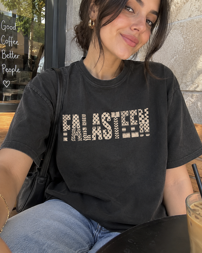 Falasteen Keffiyeh Washed Oversized Tee