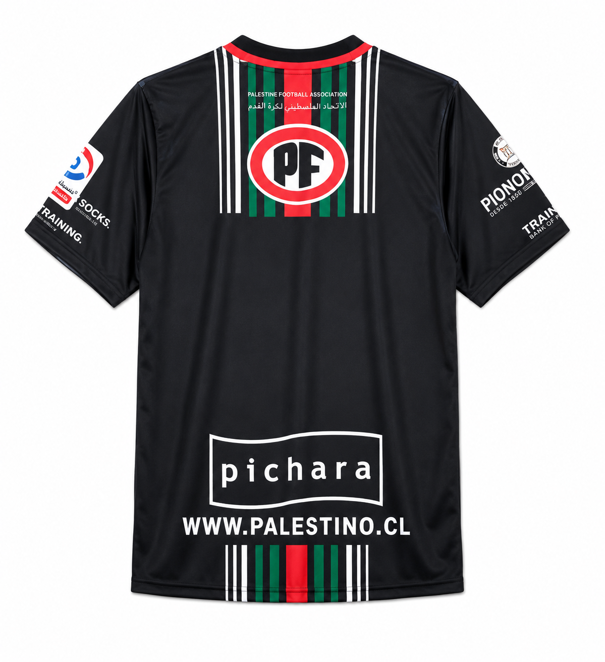 Camiseta de Treino de Futebol Palestino Preta