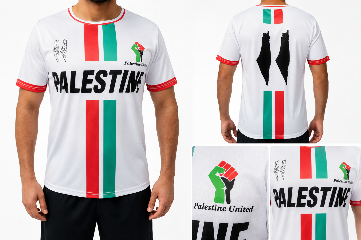 Palestine United Football T-shirt White