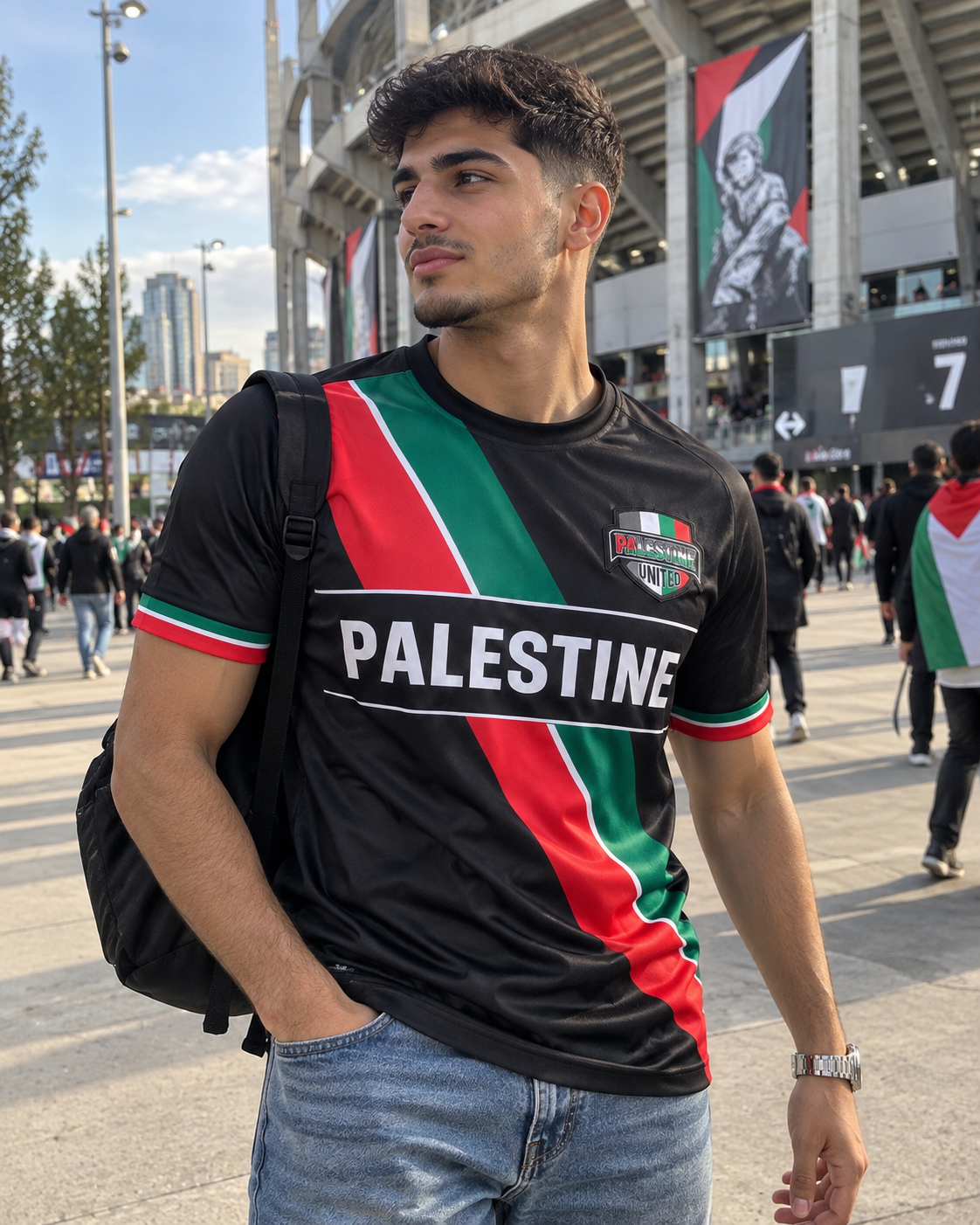 Palestine United T-Shirt United We Stand Black