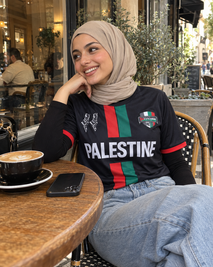 Palestine United Voetbal T-shirt Zwart
