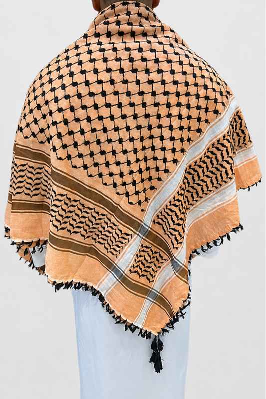 Kufiya/Keffiyeh Peach 100% Cotton