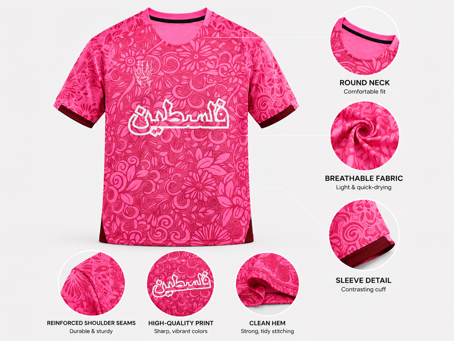 Palästina-Trikot Rosa Arabisch