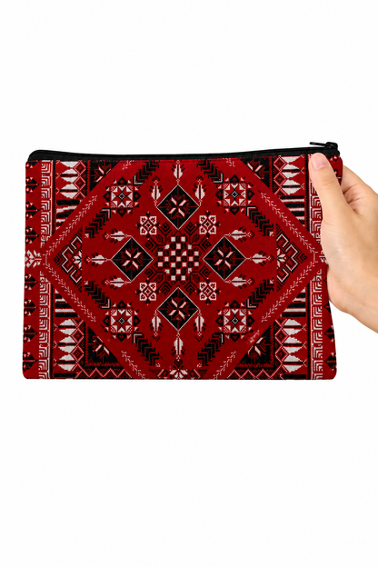 Tatreez Makeup Bag Red