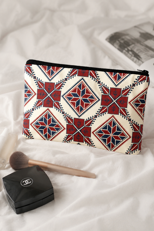 Tatreez Bolsa de Maquilhagem Creme