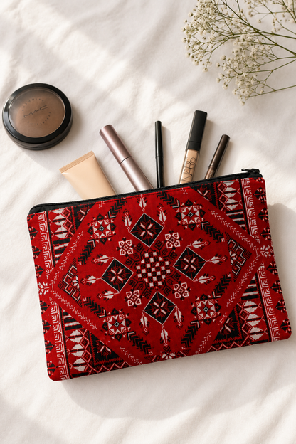 Tatreez Makeup Bag Red