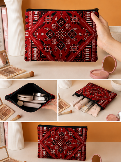 Tatreez Makeup Bag Red