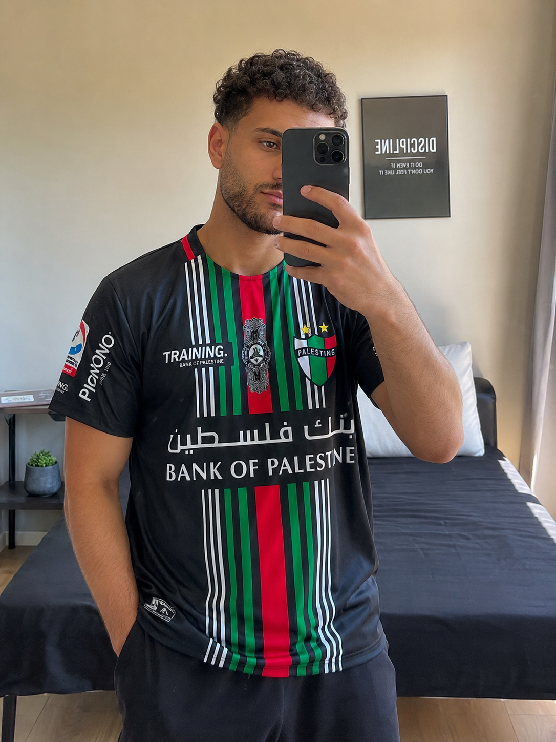 Palestino Camiseta de entrenamiento negra