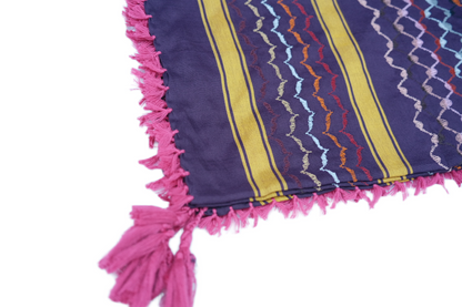 Kufiya/Keffiyeh Purple Rainbow 100% Cotton