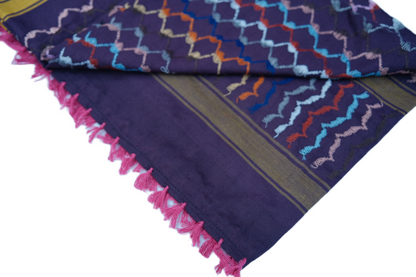 Kufiya/Keffiyeh Purple Rainbow 100% Cotton