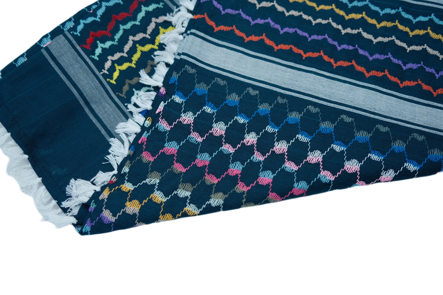 Kufiya/Keffiyeh Arcoíris Azul 100% Algodón