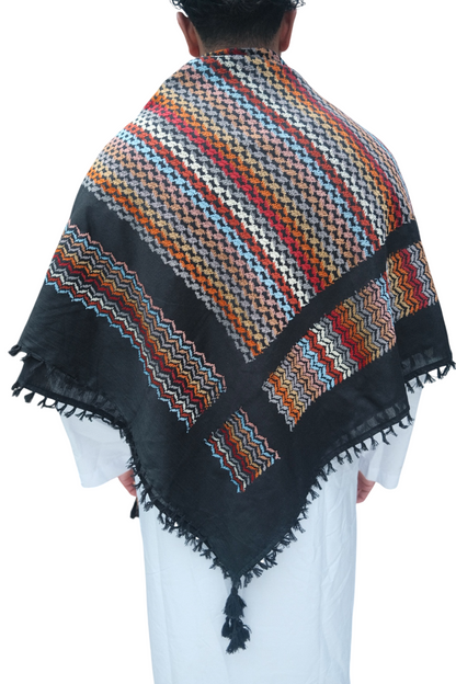 Kufiya/Keffiyeh Black Mosaic Multicolor 100% Katoen