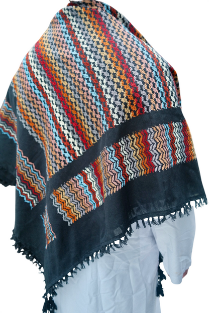 Kufiya/Keffiyeh Black Mosaic Multicolor 100% Katoen