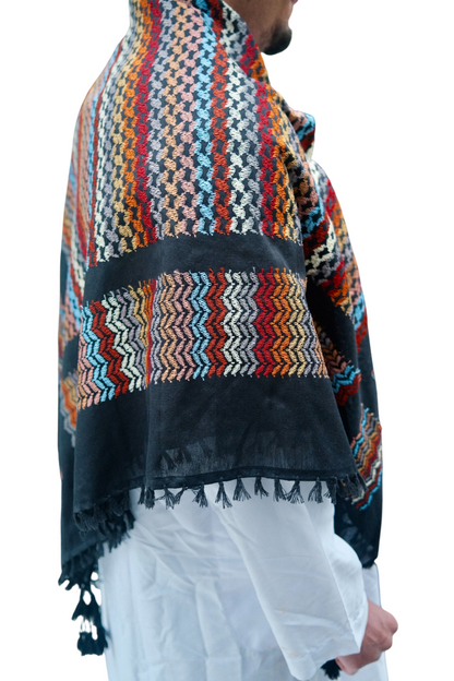 Kufiya/Keffiyeh Black Mosaic Multicolor 100% Katoen