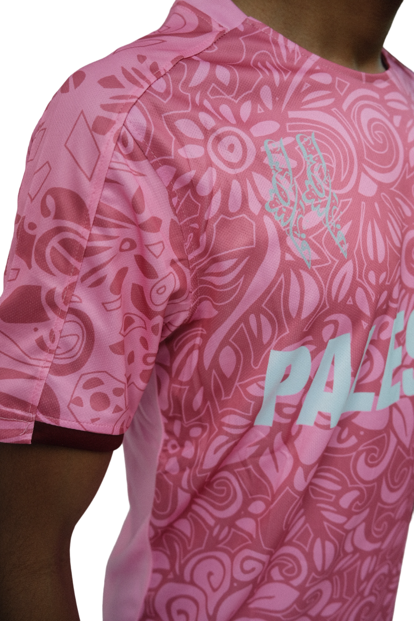 Palestine Football T-shirt Pink