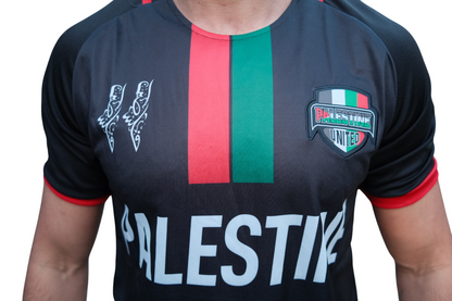 Camiseta de fútbol unisex Palestina United Negra