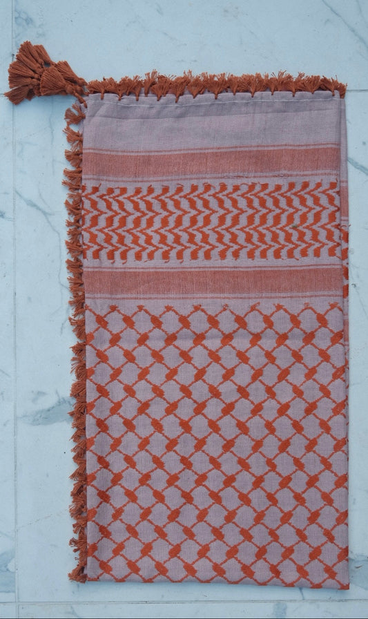Kufiya/Keffiyeh Orange 100% Cotton