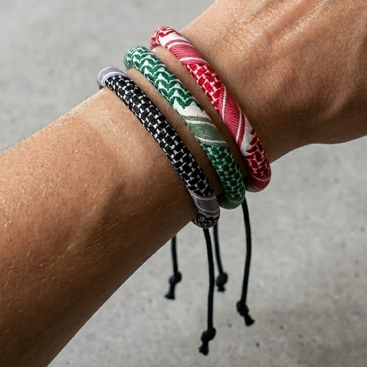 Keffiyeh Bracelet Red/Green/Black