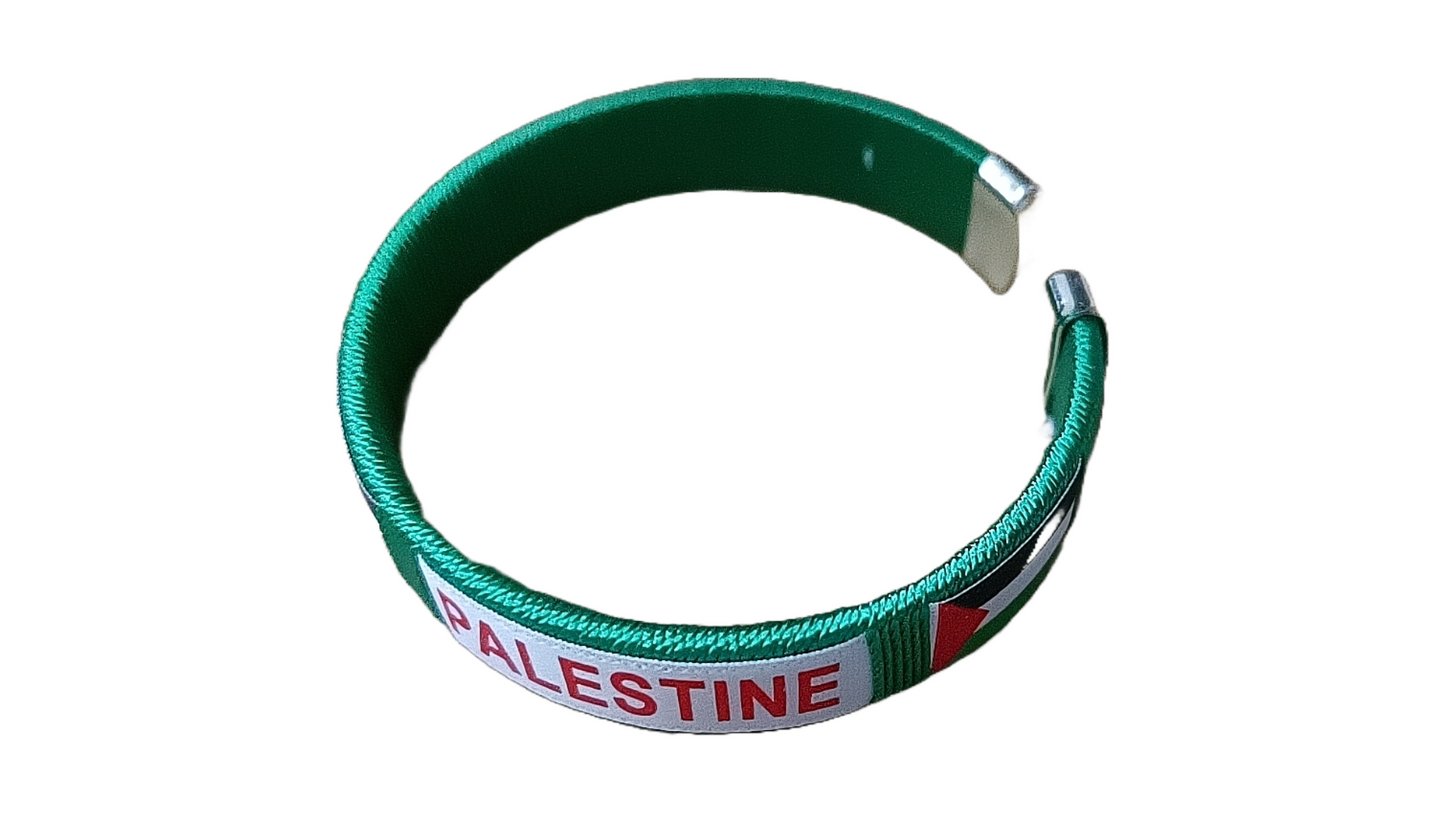 Palestina Armband met Rode Tekst Zwart/Rood/Groen