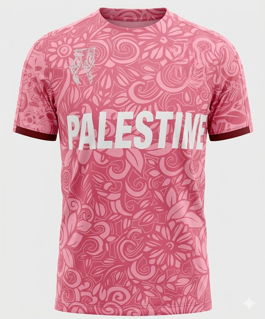 T-shirt de football Palestine Rose