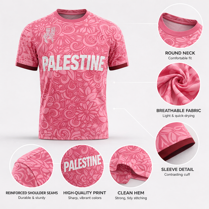 T-shirt da calcio Palestina Rosa
